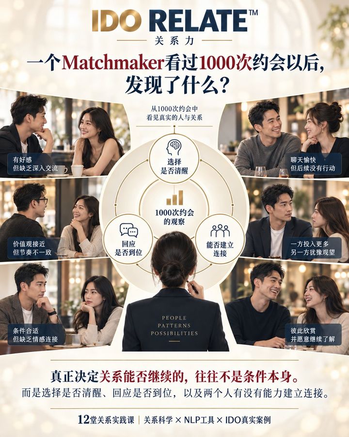IDO 关系力课程海报 Matchmaker 看过上千次约会